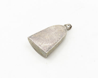 925 Sterling Silver  Vintage Hollow Circle Pattern Bell Shape Pendant  PT14335