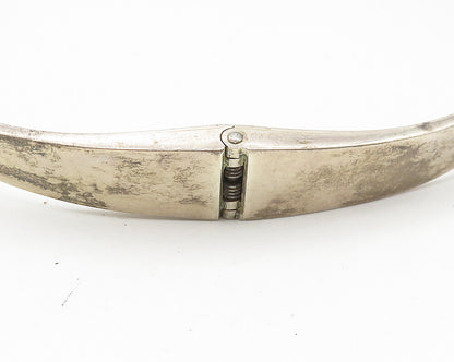MEXICO 925 Sterling Silver  Vintage Heavy Modernist Collar Necklace  NE2916