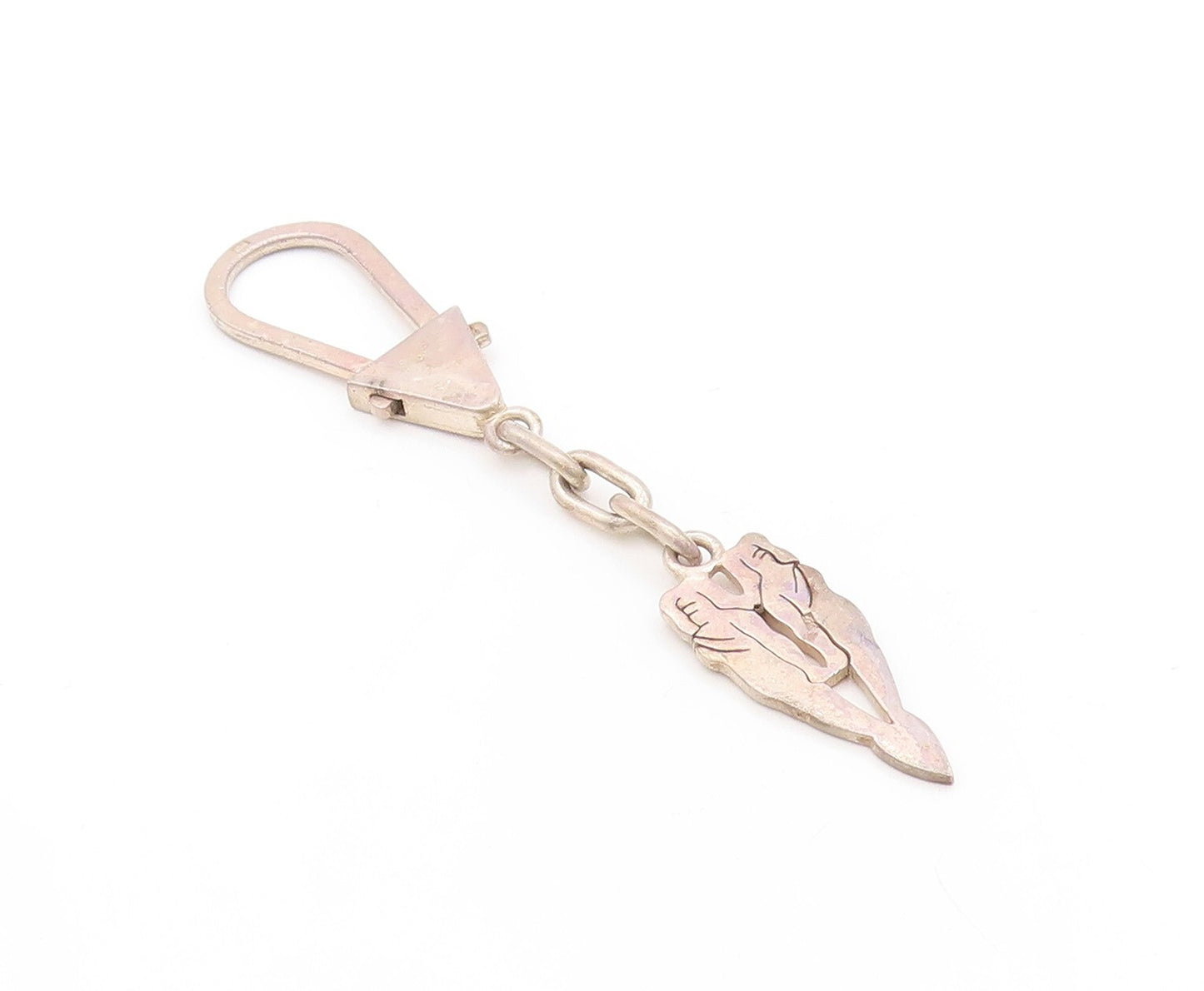 925 Sterling Silver Vintage Keychain MIDDLE EAST Designer Heart Shape Men TR3809
