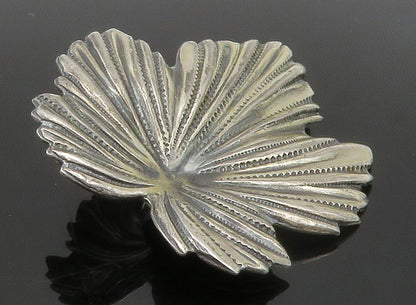 JEWEL ART 925 Sterling Silver  Vintage Shiny Floral Leaf Brooch Pin  BP5901