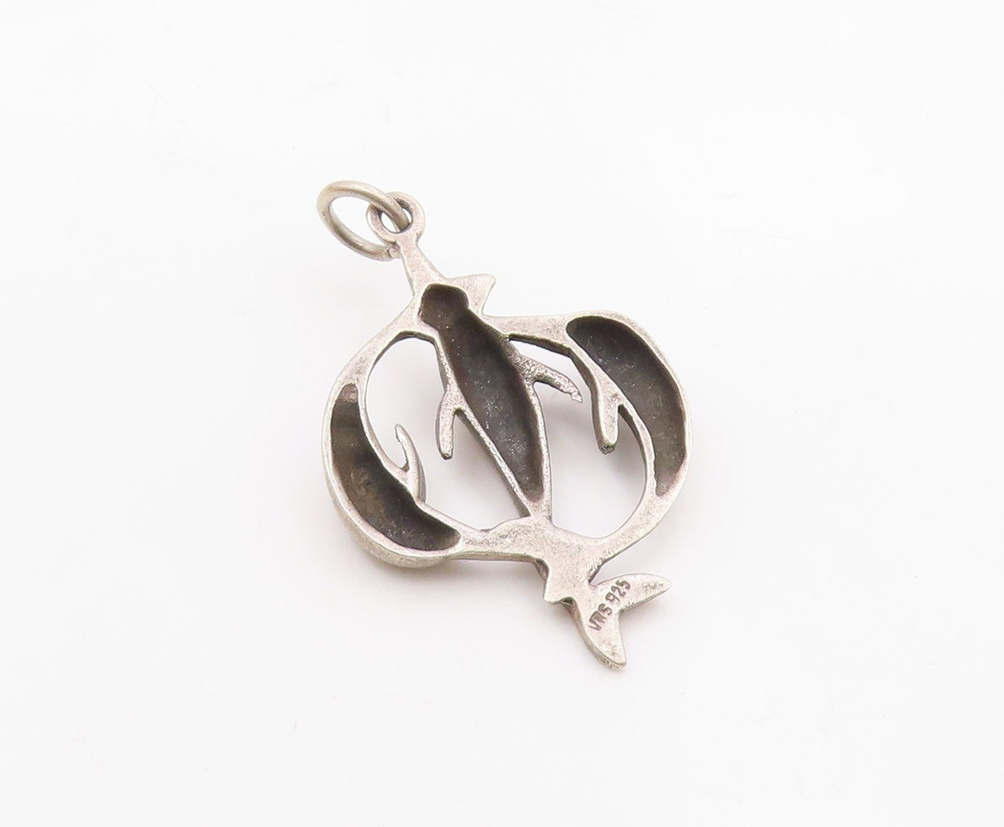 925 Sterling Silver  Vintage Coiled Longnose Fish Knot Pendant  PT20161