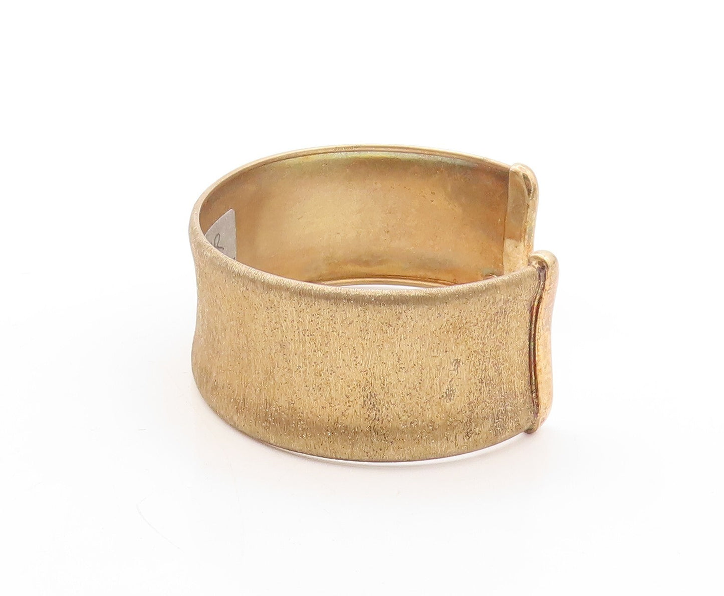 925 Sterling Silver Vintage Bracelet  Gold Plated Solid Brad Band Cuff  BT10906