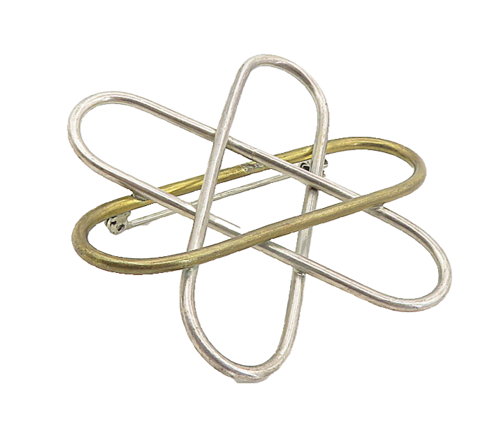 925 Sterling Silver  Vintage Two Tone Open Flower Design Brooch Pin  BP3214