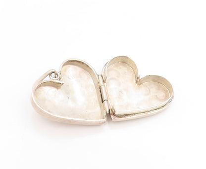 925 Sterling Silver Vintage Pendant Minimalist Solid Love Heart OPENS  PT25135