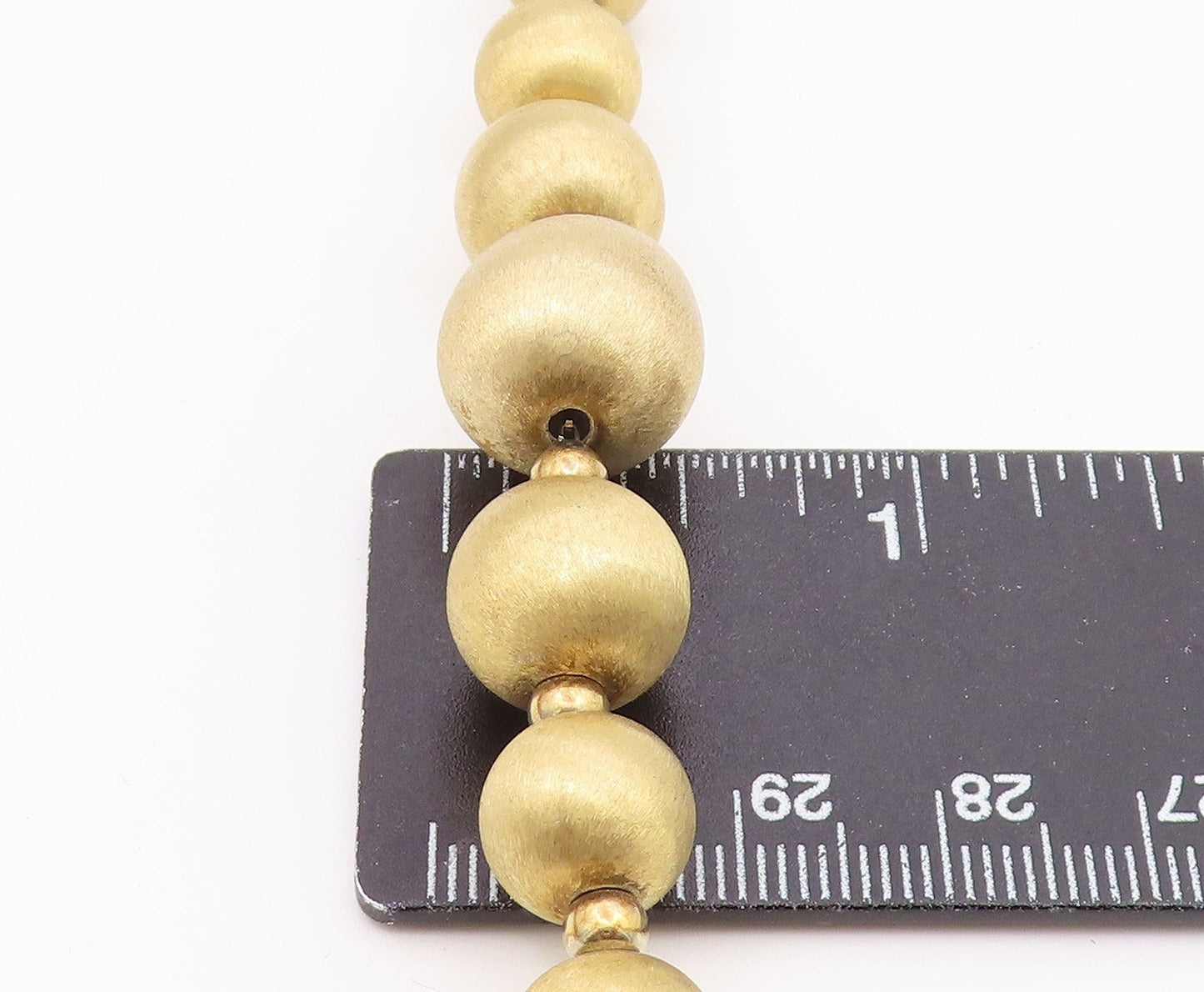 925 Sterling Silver  Gold Plated Graduated Ball Beaded Chain Bracelet  BT6519