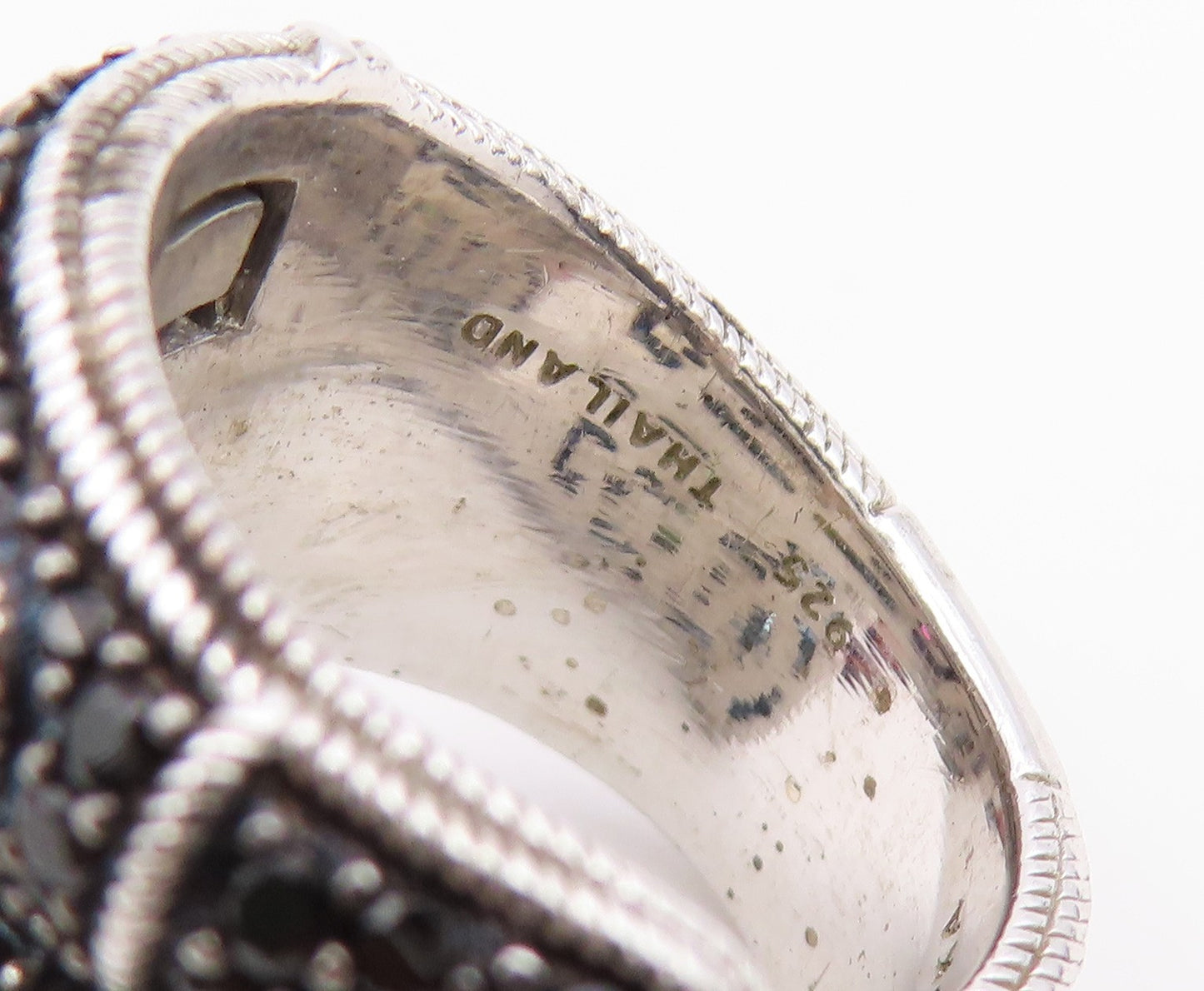 925 Sterling Silver Vintage Ring JUDITH RIPKA Multi Gemstone Coil  Sz 6  RG36846