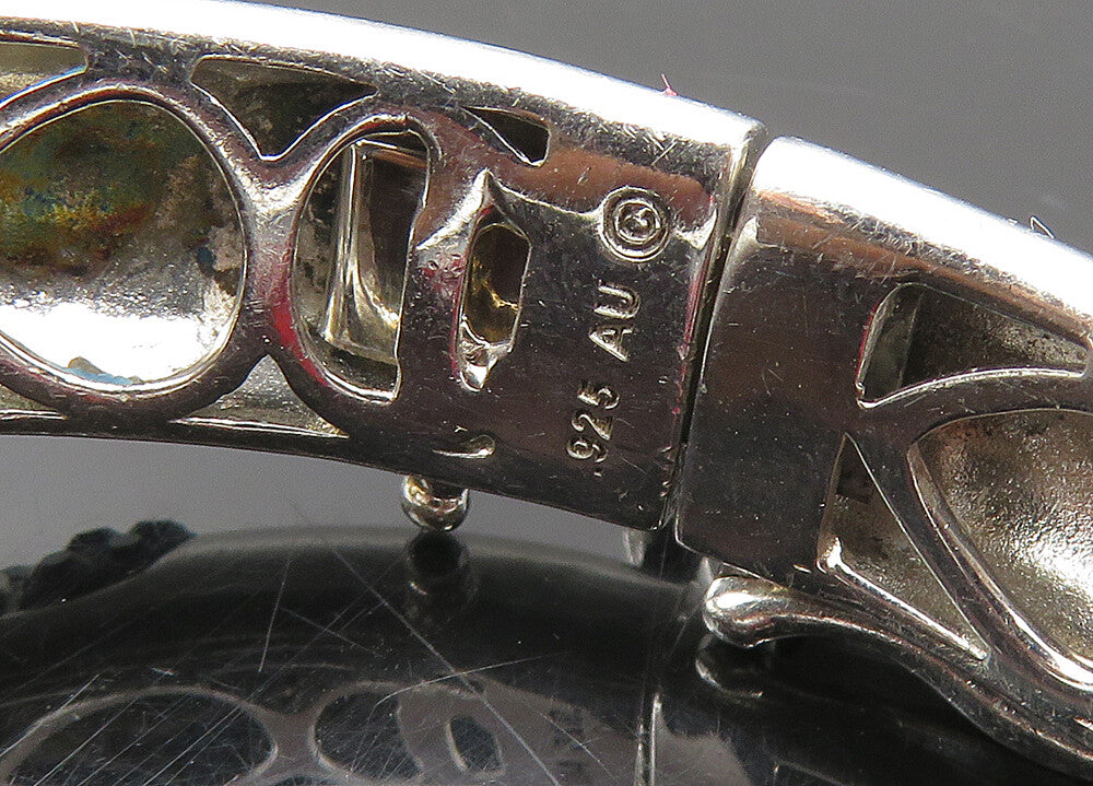 SWAROVSKI 925 Sterling Silver  Vintage Crystal Pattern Bangle Bracelet  BT8415