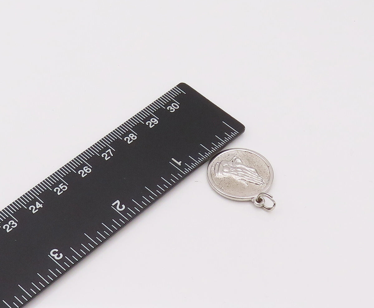 DANECRAFT 925 Silver  Vintage Praying hand Elevated Border Pendant  PT22070