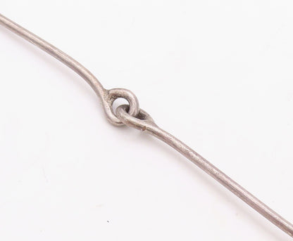 925 Sterling Silver Vintage Necklace Solid Cutout Dangling Trible Design NE4341