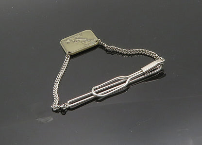 925 Sterling Silver  Vintage Camera Equipment Chained Tie Clip  TR2759