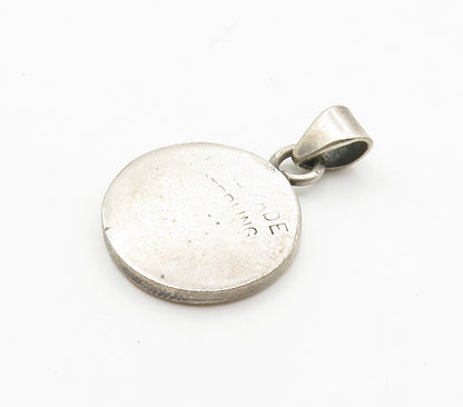 925 Sterling Silver Vintage Handmade Cutout Detail Round Pendant  PT12752