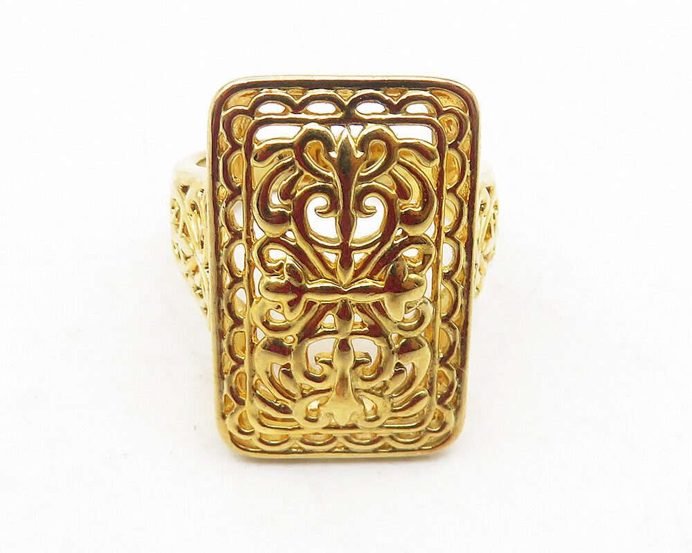 ROSS SIMON 925 Silver  Gold Plated Swirl Design Cocktail Ring Sz 7  RG12065