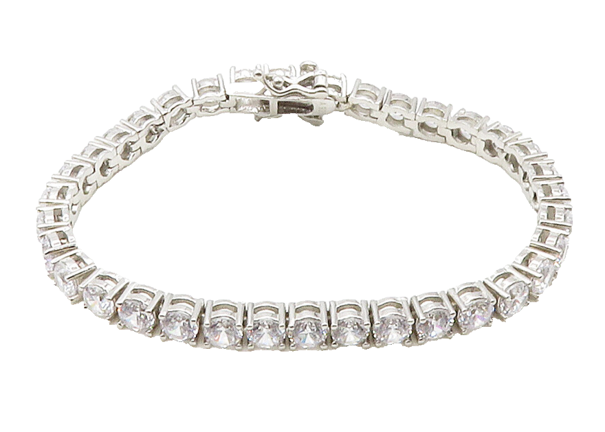 925 Sterling Silver  Sparkling Round Cut Cubic Zirconia Tennis Bracelet BT6522