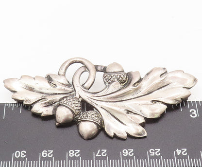 VIKINGCRAFT 925 Sterling Silver Vintage Leafy Nut Antique Brooch Pin  BP10498