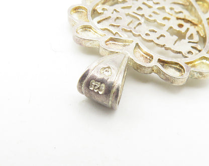 925 Sterling Silver  Vintage Someone Special Wavy Love Heart Pendant  PT8617