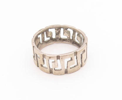 925 Sterling Silver Vintage Ring Antique Maze Key Design Cutout Sz 12.5  RG33361