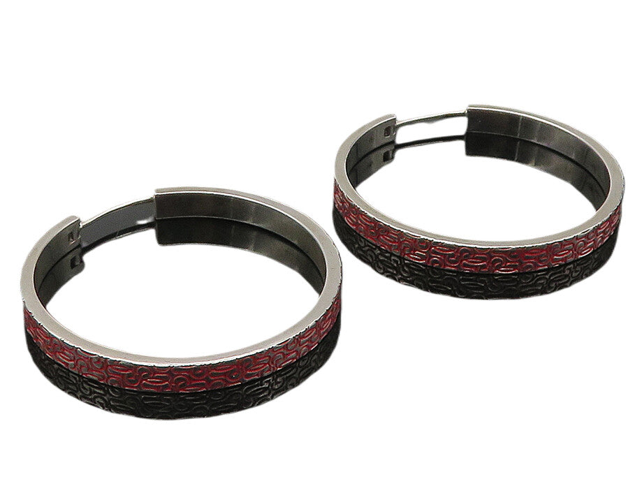 GUESS ITALY 925 Sterling Silver  Vintage Monogram Logo Hoop Earrings  EG6319
