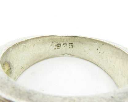 925 Sterling Silver  Vintage Knot Detail Round Dome Band Ring Sz 7  RG13713