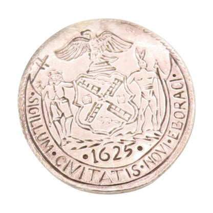 925 Sterling Silver Vintage Brooch Pin 1625 Seal Of New York City   BP12161