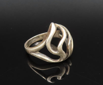 925 Sterling Silver  Vintage Openwork Swirl Dome Ring Sz 5.75  RG26071
