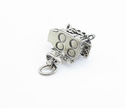BEAU 925 Sterling Silver  Vintage Old Fashioned Stove Drop Pendant  PT6172