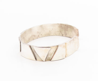 925 Sterling Silver Vintage Bracelet JEAN SMITH Classic Geometric Cuff  BT12010