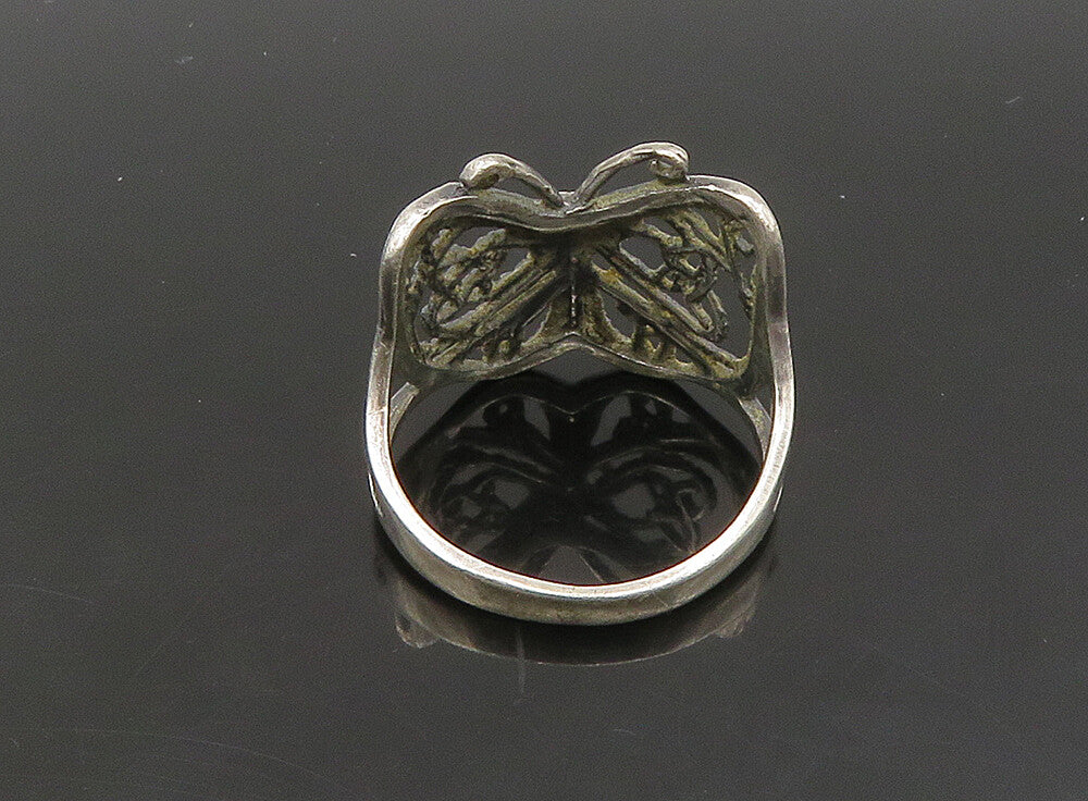 925 Sterling Silver  Vintage Swirl Twist Butterfly Band Ring Sz 9  RG23605