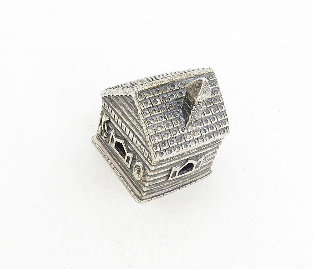 925 Sterling Silver  Vintage Petite Dark Tone Cottage House Trinket  TR1453