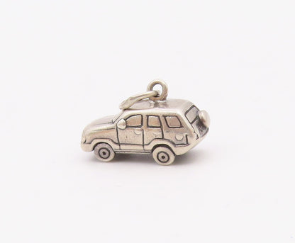 925 Sterling Silver  Vintage Shiny Petite SUV Vehicle Car Pendant  PT19870