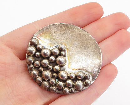 CARSI MEXICO 925 Silver  Vintage Dark Tone Modernist Bubbles Brooch Pin BP1371