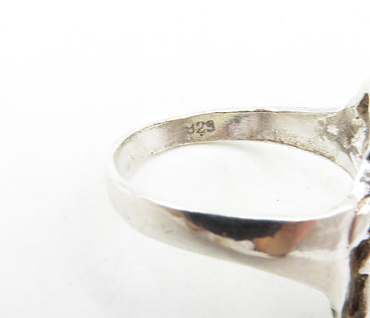925 Sterling Silver  Vintage Shiny Double Dolphin Motif Band Ring Sz 7  RG8902