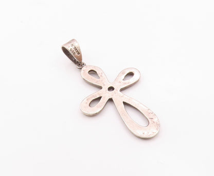 MEXICO 925 Sterling Silver  Vintage Infinity Religious Cross Pendant  PT20264