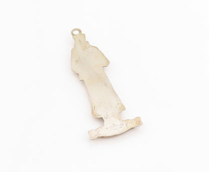 925 Sterling Silver Vintage Pendant 1990 Christmas Carol Scrooge Figure  PT25198