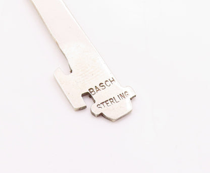 JANE BASCH 925 Silver  Vintage Shiny Cutout Detail Key Motif Pendant  PT14593