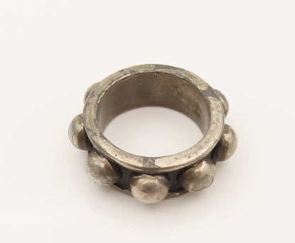 925 Sterling Silver  Vintage Bead Ball Eternity Band Ring Sz 6.5  RG26466