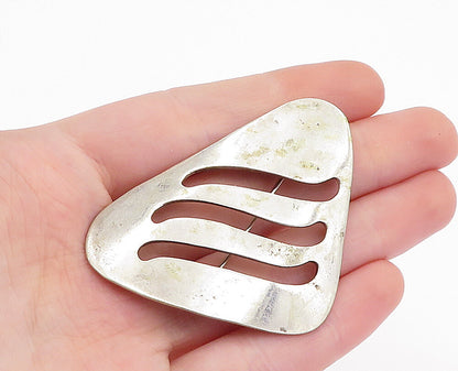 MEXICO 925 Sterling Silver  Vintage Shiny Cutout Design Brooch Pin  BP1957
