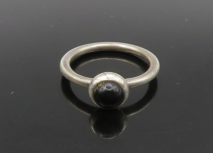 PANDORA 925 Silver   Vintage Cabochon Black Onyx Solitaire Ring Sz 8  RG23041
