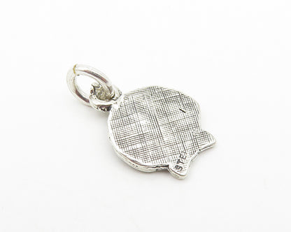 925 Sterling Silver  Vintage Petite Oxidized Child's Face Drop Pendant  PT8140