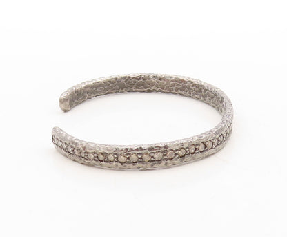 925 Sterling Silver Vintage Bracelet 1CT Champagne Diamonds Brutalist   BT10969