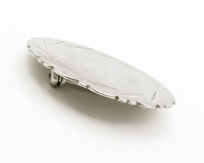 BEAU 925 Sterling Silver  Vintage Shiny Diamond Cut Detail Brooch Pin  BP5220
