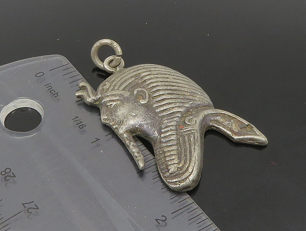 925 Sterling Silver  Vintage Dark Tone Egyptian Pharaoh Pendant  PT19642