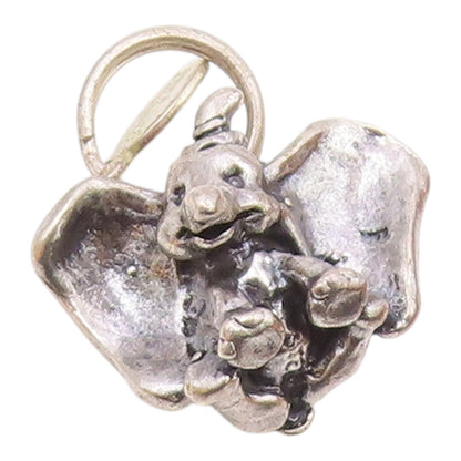 DISNEY 925 Sterling Silver  Vintage Dumbo Elephant Cartoon Pendant  PT19000