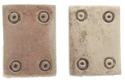 MEXICO 925 Silver Vintage Solid Etched Croner Screwed Plate Cuff Links TR3541
