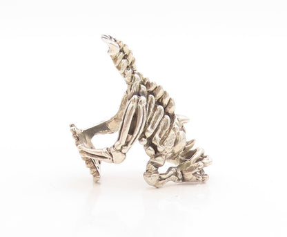 925 Sterling Silver Vintage Ring Dark Tone Creature Skeleton  Sz 11.5  RG31354