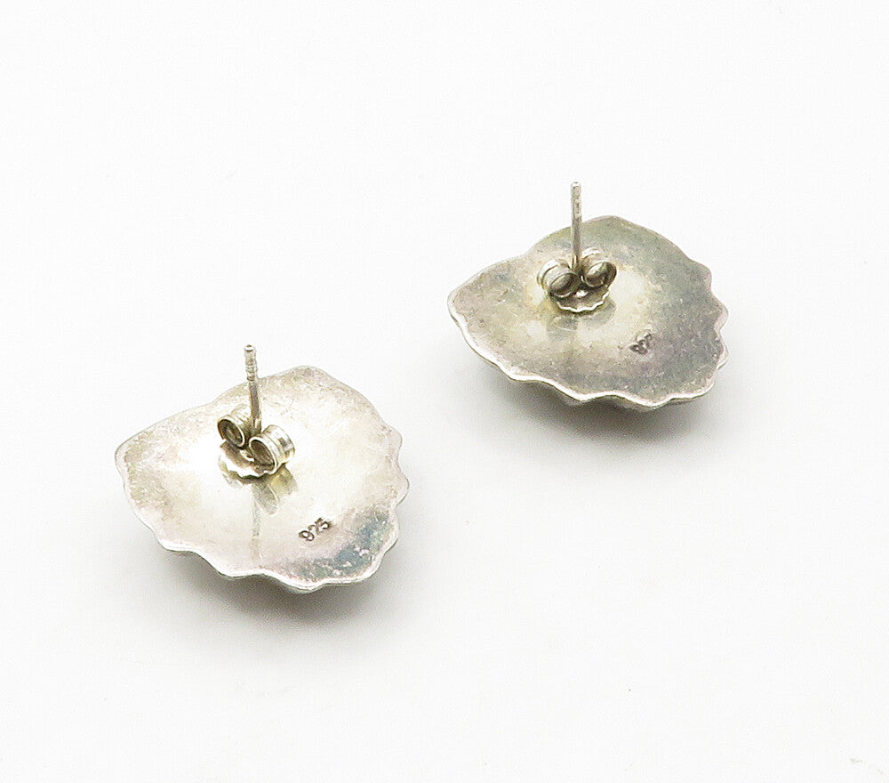 925 Sterling Silver  Vintage Oxidized Love Heart Dome Drop Earrings  EG8357