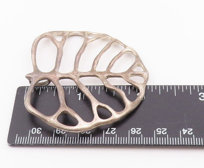 925 Sterling Silver Vintage Pendant ANGELA CUMMINGS Tropical Leaf Cutout PT26390