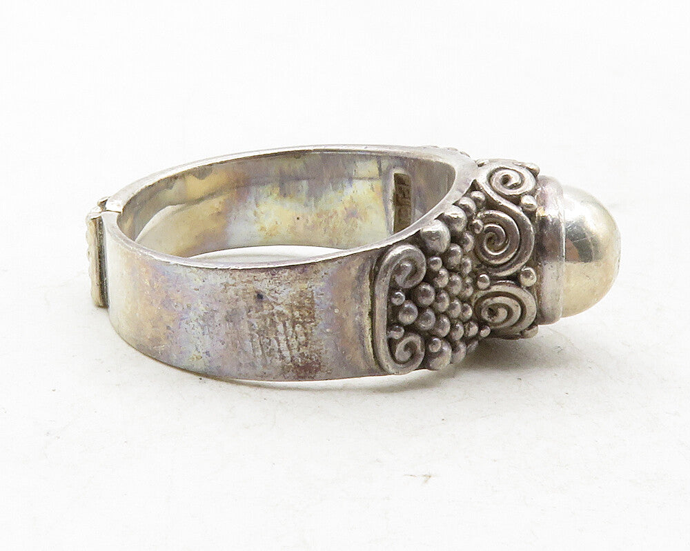 SAJEN 925 Sterling Silver  Vintage Bubble Swirl Detail Band Ring Sz 8  RG12624