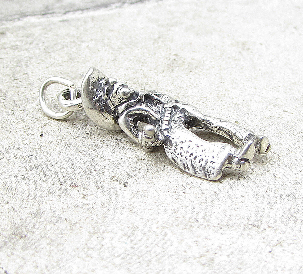 925 Sterling Silver  Vintage Cowboy 3D Charm Pendant  PT1078