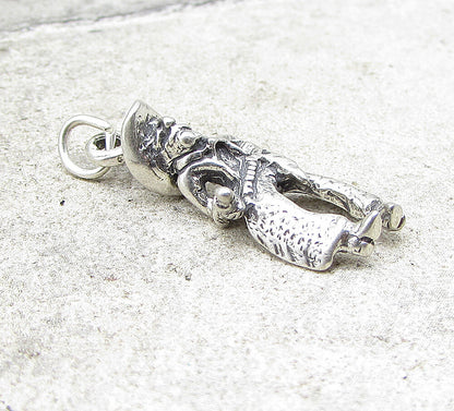 925 Sterling Silver  Vintage Cowboy 3D Charm Pendant  PT1078