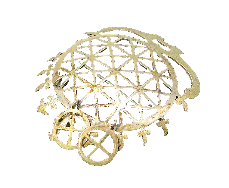 925 Sterling Silver  Vintage Cutout Design Dangling Brooch Pin  BP8672